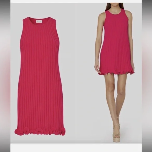 Milly Vibrant Fuchsia Sleeveless Pleated Dress NWOT Sz M - Picture 6 of 6